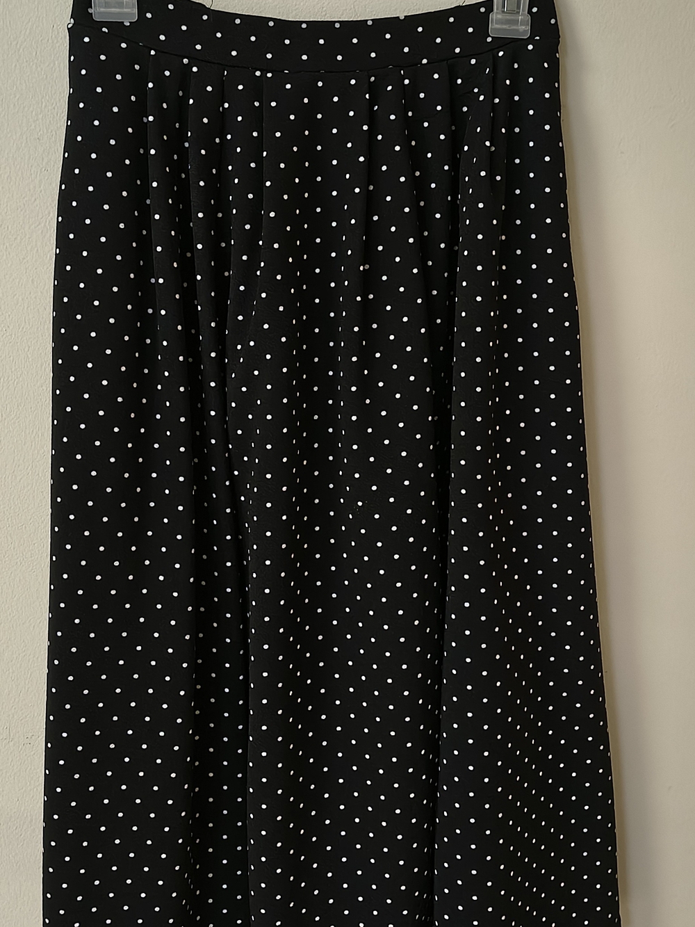 Black Polka Dot Midi Skirt